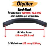 Şahin Siyah Metal Kulp 128 mm 12.8 cm Mobilya Çekmece Mutfak Dolabı Dolap Kulpları Kulbu Kulpu thumbnail 2