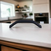 Şahin Siyah Metal Kulp 128 mm 12.8 cm Mobilya Çekmece Mutfak Dolabı Dolap Kulpları Kulbu Kulpu thumbnail 5