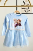 Kız Çocuk Frozen Elsa Anna Desenli Tütü Etekli Elbise thumbnail 7
