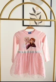 Kız Çocuk Frozen Elsa Anna Desenli Tütü Etekli Elbise thumbnail 11