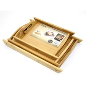 3'lü Bambu Tepsi Model 2 - 1