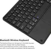 Xiaomi Redmi Pad Pro 12" Uyumlu Kablosuz Bluetooth Şarjlı TouchPad'li Klavye - Siyah - 7