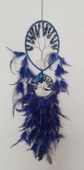 Düş Kapanı Dream Catcher Sodalit Doğaltaş Tel Sarma İncili Hayat Ağacı Kuş Tüylü Rüya Kapanı Duvar Süsü - 3