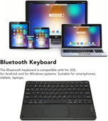 Xiaomi Redmi Pad Pro 12" Uyumlu Kablosuz Bluetooth Şarjlı TouchPad'li Klavye - Siyah - 6
