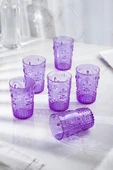 Akrilik Mor 6'lı Kısa Bardak & Su Meşrubat Kahve Yanı Bardağı 400 ml ( Cam Değildir ) - 2
