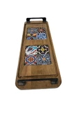 Zühre Çini Mia-karma Ahşap Fırınlanmış Kuru Kayın Çinili Sunum Tepsisi 14*40 Cm - 5