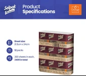 Selpak Professional Extra Z Katlı Havlu 21.5 x 24 Cm. 2 Koli (24 Paket)  (7906606) - 4