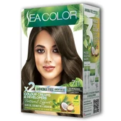 SEA COLOR NATURAL 2 Tüp Krem Saç Boyası Seti Yoğun Küllü Kumral No:7.11 - 1
