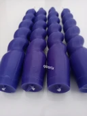 qosrix 4'lü Mor Italyan Burgulu Şamdan Soya Mumu Doğal Kokulu Uzun Çubuk Konik Burgu Mum Spiral Dekoratif thumbnail 2