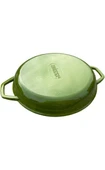 Hosse 28 cm Yuvarlak Demir Döküm Çift Kulplu Grill Tava - Yeşil - HS - 3