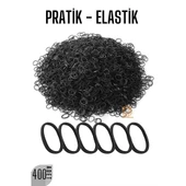ModaCar Pratik Saç Lastik Toka 400 ADET SİYAH - 1