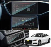Audi A6 2019-2024 Model Alt Üst Multimedya ve Klima Kontrol Uyumlu 3 Parça 9H Nano Ekran Koruyucu - 1