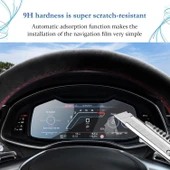 Audi A6 2019-2024 Model 12.3 inç Direksiyon Arkası Gösterge Panel Uyumlu 9H Nano Ekran Koruyucu thumbnail 2