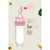 ModaCar Kaşıklı Mama Silikon Biberon KIZ Bebek Besleyici - 1