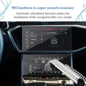 Audi A7 2019-2024 Model Alt Üst Navigasyon ve Bilgi Ekranı Uyumlu 9H Nano Ekran Koruyucu - 2