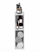 Banyo Raf Ünitesi,2 Katlı Banyo Düzenleyici Şampuanlık Havluluk Dolap,Organizer,Beyaz,AsudeHome - 2
