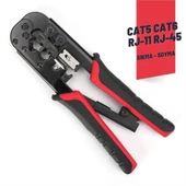 Modacar Cat5 Cat6 RJ-11 RJ-45 Kablo Sıkma ve Soyma Pensesi - 1