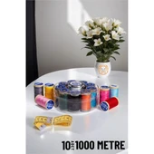 ModaCar 10 Renk 1000 Mt Kutulu Mezuralı Dikiş İpliği Seti - 1