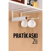 ModaCar Mutfak Dolap Kağıt Havlu Askı Organizer Fincan Askısı BEYAZ - 1