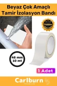 Süper Güçlü Su Geçirmez Sızdırmaz Beyaz Renk Çok Amaçlı Tamir İzolasyon Bandı 48mm x 10m 1 Adet thumbnail 1