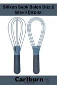 Özel Üretim Kolay Temizlene Yapışmaz Yıkanabilen Mutfak Silikon Saplı Balon Düz 2 işlevli Çırpıcı - 1