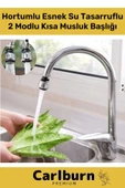 Paslanmaz Mutfak Banyo Lavabo Dayanıklı 360° Dönebilen Su Tasarruflu 2 Modlu Kısa Musluk Başlığı - 1