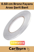 Özel Üretim Kendinden Yapışkanlı Suya Dayanıklı 1 cm 50 Metre Bronz Fayans Arası Şerit Bant - 1