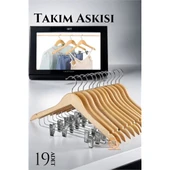 ModaCar Takım Askısı Ceket Etek Pantolon Kıskaçlı 19 ADET - 1