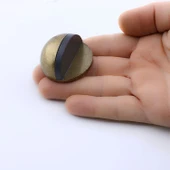 Yarımay Eskitme Antik Sarı Kapı Stoperi Tamponu Metal Kapı Altı Kolu Stopu Durdurucu Tutucu - 3