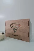 Dekoratif Ahşap Modem Saklama Kutusu Modem Rafı - 4