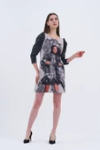 Trend Kadın Şık ve Modern Desenli Mini Elbise - 7