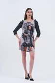 Trend Kadın Şık ve Modern Desenli Mini Elbise - 6