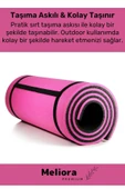 Taşıma Askılı Konfor Modeli Çift Taraflı Kaymaz Yoga Meditasyon Minderi Pembe Siyah Mat - 2
