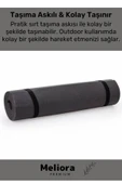 Taşıma Askılı Konfor Modeli Çift Taraflı Kaymaz Yoga Meditasyon Minderi Siyah Mat - 2