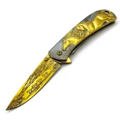 Columbia Company Gold At Gravür Işlemeli Çakı thumbnail 1