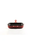 Hosse Hskgtv 2828 Kare Grill Döküm Tava 28X28 cm Yardımcı Kulplu Kırmızı - 1