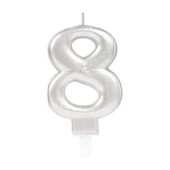 8 Rakam Mum Gümüş Renk - 1