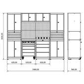2.4 Metre Modüler Çalışma Tezgahı İE.36.18.19 - 4