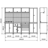 2.4 Metre Modüler Çalışma Tezgahı İE.36.18.13 - 4