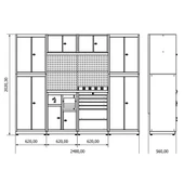 2.4 Metre Modüler Çalışma Tezgahı İE.36.18.17 - 4
