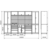3.1 Metre Modüler Çalışma Tezgahı İE.36.18.21 - 4