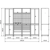 2.4 Metre Modüler Çalışma Tezgahı İE.36.18.11 - 4
