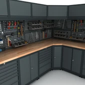 3.2m x 2.6m Modüler Köşe Çalışma Tezgahı İE.36.18.81 - 3