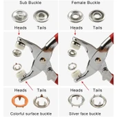 Metal Çıtçıtlı Düğme Pensesi Ve Düğmesi (25 Set) - 2