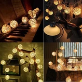 Hasır Toplar Led Işık 2 Metre Gün Işığı Dekor Lambası - 3