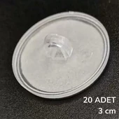 20 Adet Şeffaf Yuvarlak 3 Cm Çaplı Güçlü Disk Yapışkanlar - 3