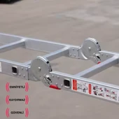 Endokon 5,64 Metre - 20 Basamaklı Katlanır Akrobat Merdiven - Büyük Menteşe - Kalın Profil - 6