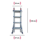 Endokon 398 cm. 14 Basamak A ve I Tipi Katlanıp Uzayabilen Mini Dev Alüminyum Merdiven - 6
