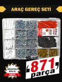 871 Parça 19 Çeşit Vida Dübel Seti Organizer, Vida, Dübel, Makaron Seti - 1