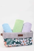 Horose Çok amaçlı Çocuk Odası Sepeti Seti 2 adet Sepet Çiçek Desenli - 3
